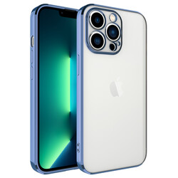 Apple iPhone 13 Pro Kılıf Zore Glitter Full Renkli Silikon Kapak Mavi