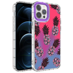Apple iPhone 13 Pro Max Case Camera Protected Colorful Patterned Hard Silicone Zore Korn Cover NO6