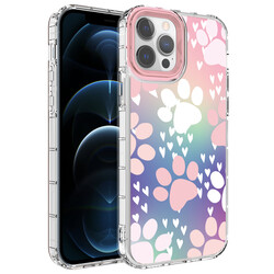 Apple iPhone 13 Pro Max Case Camera Protected Colorful Patterned Hard Silicone Zore Korn Cover NO7
