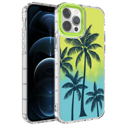 Apple iPhone 13 Pro Max Case Camera Protected Colorful Patterned Hard Silicone Zore Korn Cover NO8