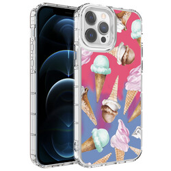 Apple iPhone 13 Pro Max Case Camera Protected Colorful Patterned Hard Silicone Zore Korn Cover NO9