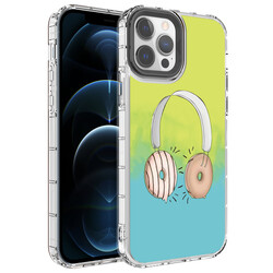 Apple iPhone 13 Pro Max Case Camera Protected Colorful Patterned Hard Silicone Zore Korn Cover NO14