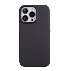 Apple iPhone 13 Pro Max Case Carbon Fiber Look Zore Karbono Cover Black