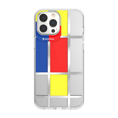 Apple iPhone 13 Pro Max Case Double IMD Printed Licensed Switcheasy Artist Mondrian Cover Yellow