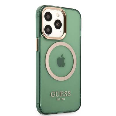 Apple iPhone 13 Pro Max Case GUESS Magsafe Charge Feature Airbag Design Cover Green