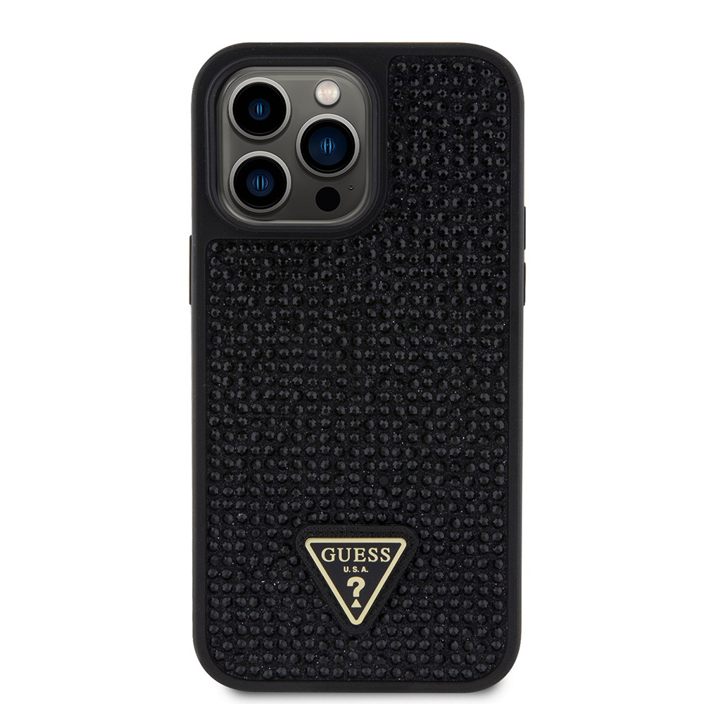 Apple iPhone 13 Pro Max Case Guess Original Licensed Stone Back Surface Triangle Logo Cover - 7