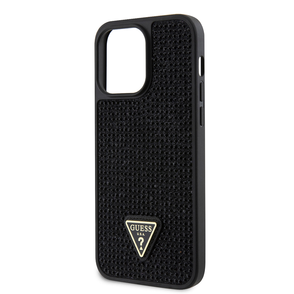 Apple iPhone 13 Pro Max Case Guess Original Licensed Stone Back Surface Triangle Logo Cover - 10