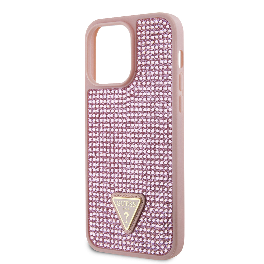 Apple iPhone 13 Pro Max Case Guess Original Licensed Stone Back Surface Triangle Logo Cover - 24