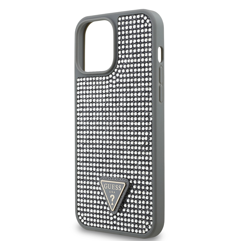 Apple iPhone 13 Pro Max Case Guess Original Licensed Stone Back Surface Triangle Logo Cover - 31