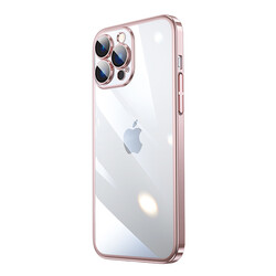 Apple iPhone 13 Pro Max Case Hard PC Color Framed Zore Riksos Cover Rose Gold