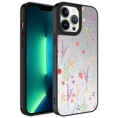 Apple iPhone 13 Pro Max Case Mirror Patterned Camera Protected Glossy Zore Mirror Cover Dallar