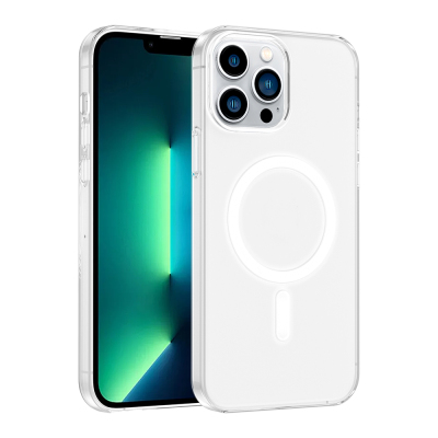 Apple iPhone 13 Pro Max Case with IC Chip, Zore Wireless Charging, Transparent Original Cover Şeffaf