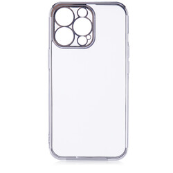 Apple iPhone 13 Pro Max Case Zore Dört Köşeli Lazer Silicon Cover Silver