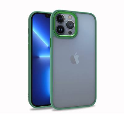 Apple iPhone 13 Pro Max Case Zore Flora Cover Green