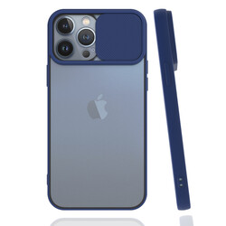 Apple iPhone 13 Pro Max Case Zore Lensi Cover Navy blue