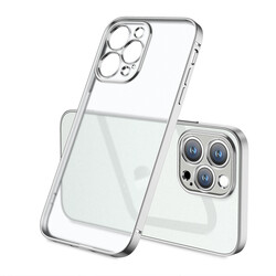 Apple iPhone 13 Pro Max Case Zore Matte Gbox Cover Silver