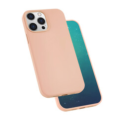 Apple iPhone 13 Pro Max Case Zore Silk Silicon Pink