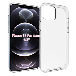 Apple iPhone 13 Pro Max Case Zore Süper Silikon Cover Colorless