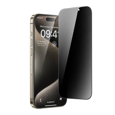 Apple iPhone 13 Pro Max Casebang Privacy Ekran Koruyucu + Kolay Uygulama Aparatı Siyah