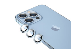 Apple iPhone 13 Pro Max CL-06 Kamera Lens Koruyucu Mavi