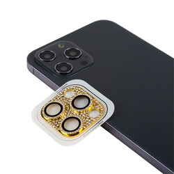 Apple iPhone 13 Pro Max CL-08 Kamera Lens Koruyucu Gold