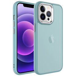 Apple iPhone 13 Pro Max Kılıf Buzlu Sert PC Zore May Kapak Mavi