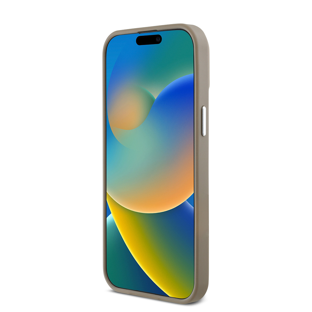 Apple iPhone 13 Pro Max Kılıf Guess Orjinal Lisanslı M-safe Şarj Özellikli Grained Triangle Kapak - 14