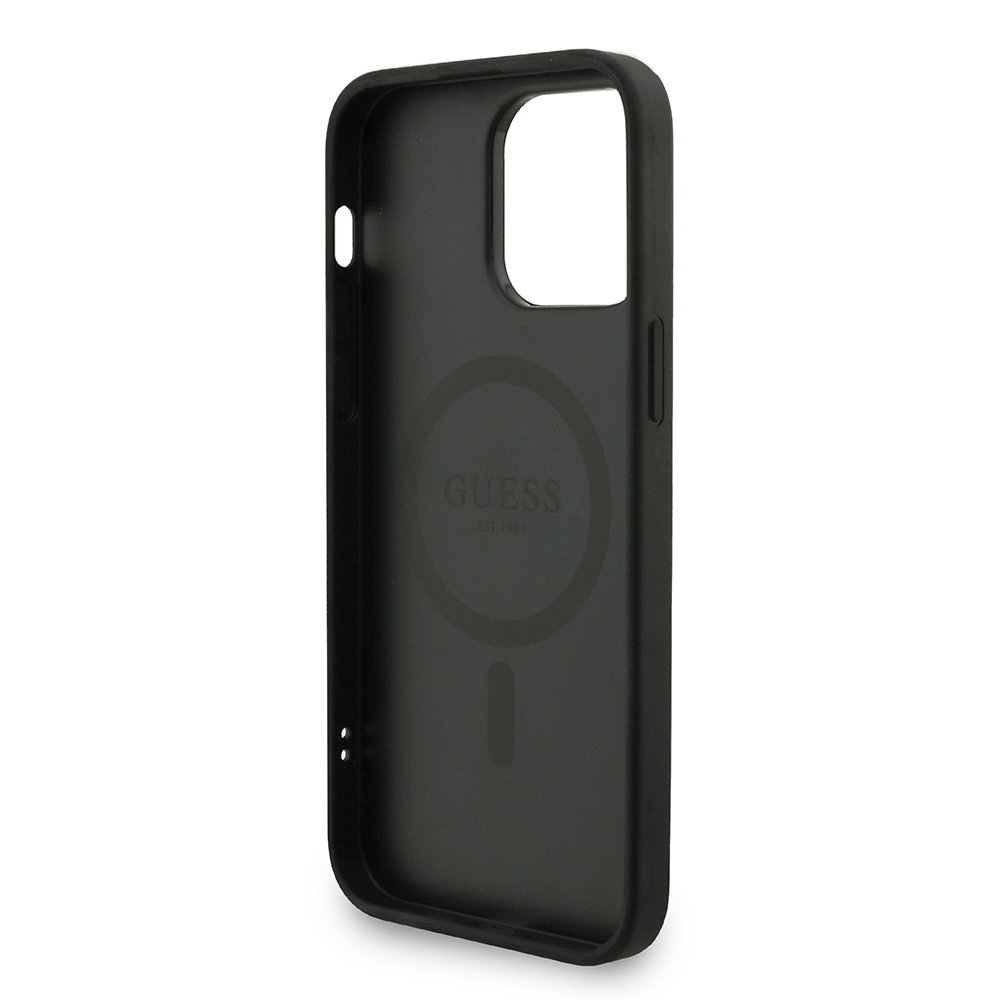 Apple iPhone 13 Pro Max Kılıf Guess Orjinal Lisanslı M-safe Şarj Özellikli PU Deri Bilek Askı İpli Yazı Logolu Kapak - 8