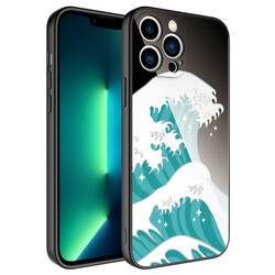 Apple iPhone 13 Pro Max Kılıf Kamera Korumalı Desenli Sert Silikon Zore Epoksi Kapak NO9