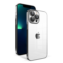 Apple iPhone 13 Pro Max Kılıf Kamera Korumalı Renkli Çerçeveli Zore Garaj Kapak Siyah