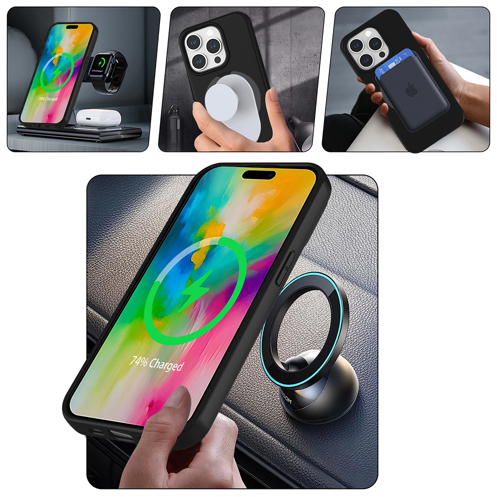 Apple iPhone 13 Pro Max Kılıf M-safe Şarj Özellikli Standlı Zore Samara Kapak - 11