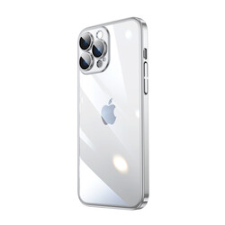 Apple iPhone 13 Pro Max Kılıf Sert PC Renkli Çerçeveli Zore Riksos Kapak Gümüş