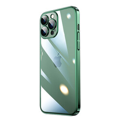 Apple iPhone 13 Pro Max Kılıf Sert PC Renkli Çerçeveli Zore Riksos Kapak Yeşil