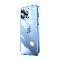 Apple iPhone 13 Pro Max Kılıf Sert PC Renkli Çerçeveli Zore Riksos Kapak Mavi