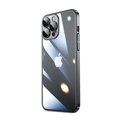 Apple iPhone 13 Pro Max Kılıf Sert PC Renkli Çerçeveli Zore Riksos Kapak Siyah