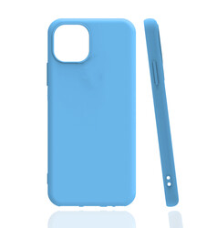 Apple iPhone 13 Pro Max Kılıf Zore Biye Silikon Mavi Açık