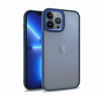 Apple iPhone 13 Pro Max Kılıf Zore Flora Kapak Mavi