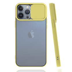 Apple iPhone 13 Pro Max Kılıf Zore Lensi Kapak Sarı