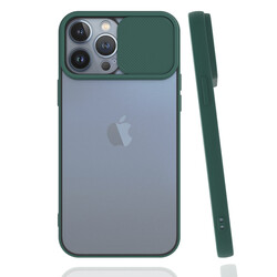 Apple iPhone 13 Pro Max Kılıf Zore Lensi Kapak Koyu Yeşil