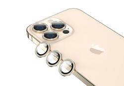 Apple iPhone 13 Pro Zore CL-06 Kamera Lens Koruyucu Gold