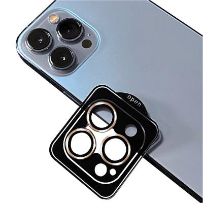 Apple iPhone 13 Pro Zore CL-09 Kamera Lens Koruyucu Gold