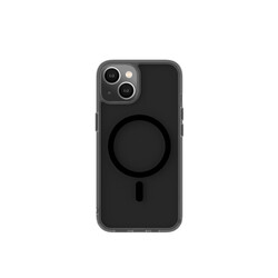 Apple iPhone 13 Wiwu Magsafe Şarj Özellikli Lens Korumalı Şeffaf Silikon Kapak Siyah