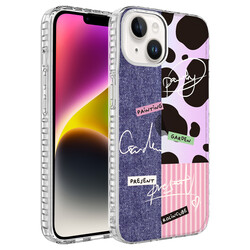 Apple iPhone 14 Case Airbag Edge Colorful Patterned Silicone Zore Elegans Cover NO8