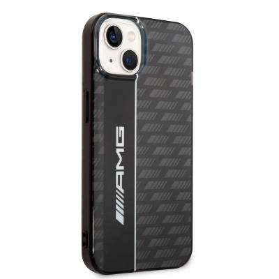 Apple iPhone 14 Case AMG Transparent Double Layer Carbon Design II Cover Black