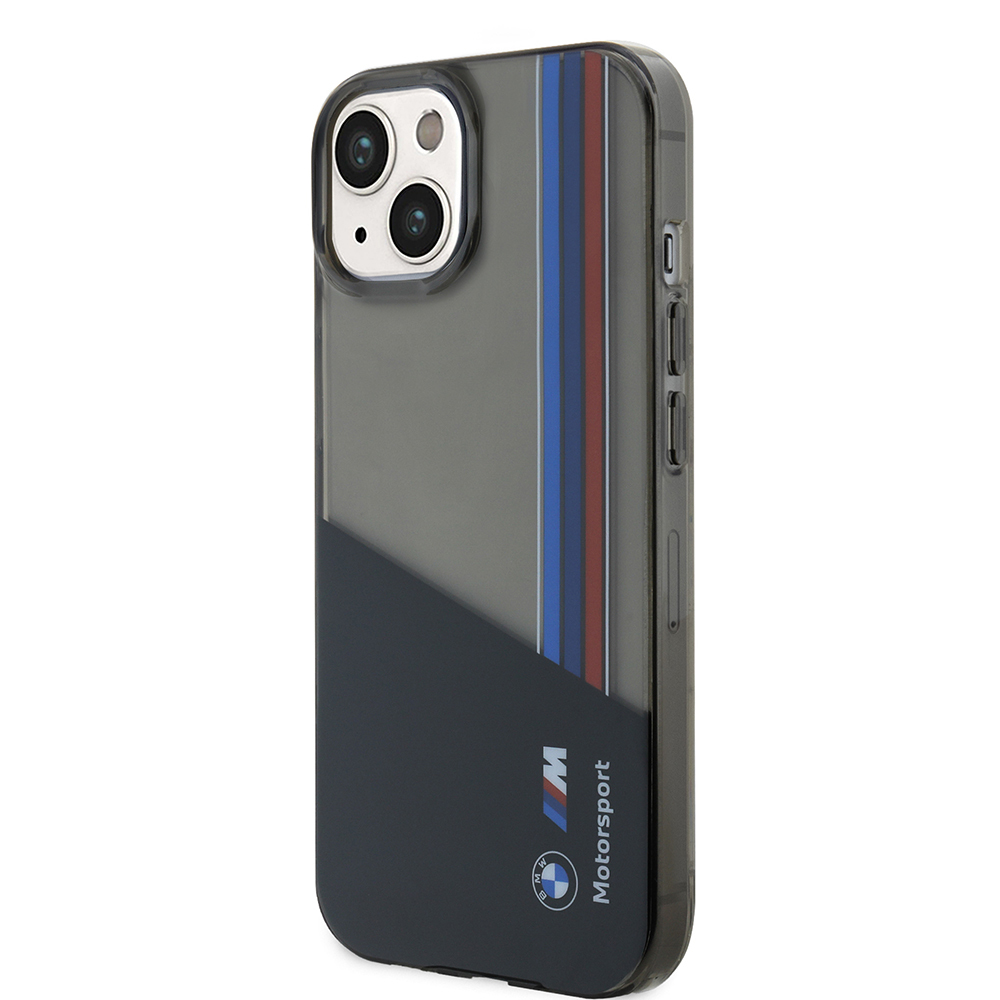 Apple iPhone 14 Case BMW Original Licensed Semi-Transparent M Design Striped Cover - 3