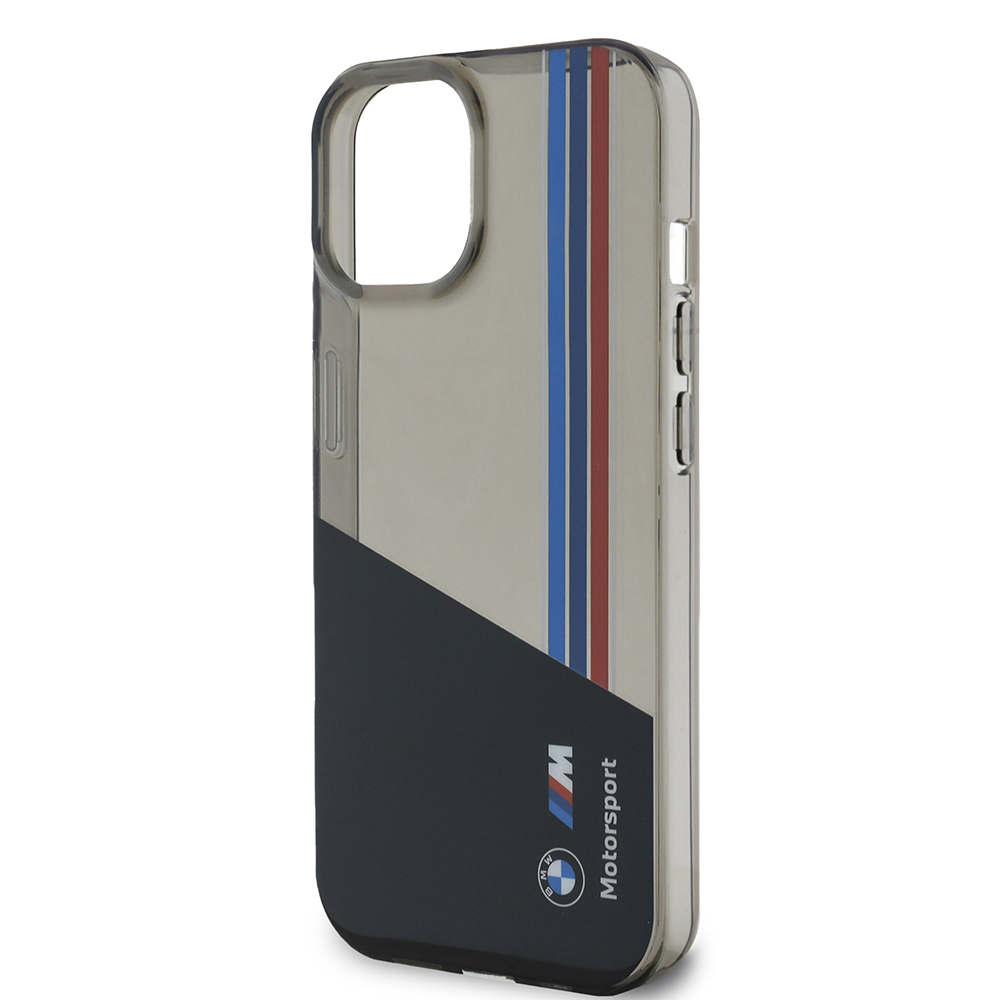 Apple iPhone 14 Case BMW Original Licensed Semi-Transparent M Design Striped Cover - 7
