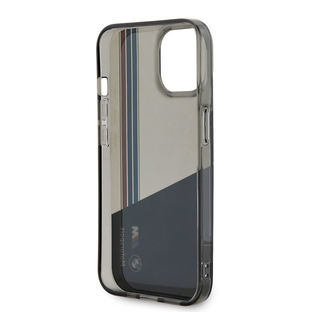 Apple iPhone 14 Case BMW Original Licensed Semi-Transparent M Design Striped Cover - 8