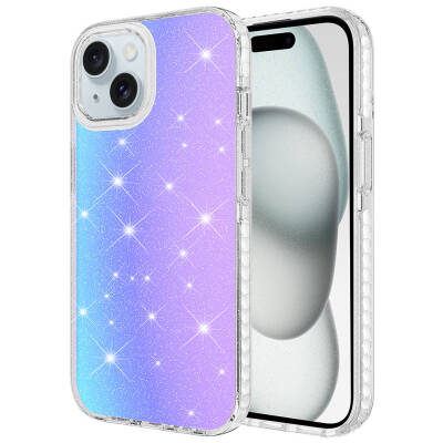 Apple iPhone 14 Case Glossy Color Transition Zore Velle Cover White