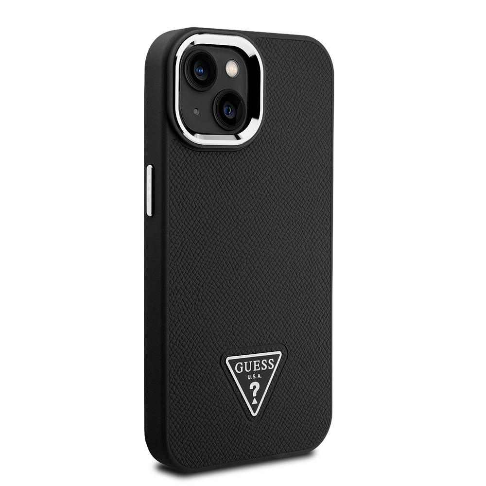 Apple iPhone 14 Case Guess Original Licensed M-safe Charging Feature Grained Triangle Cover - 5
