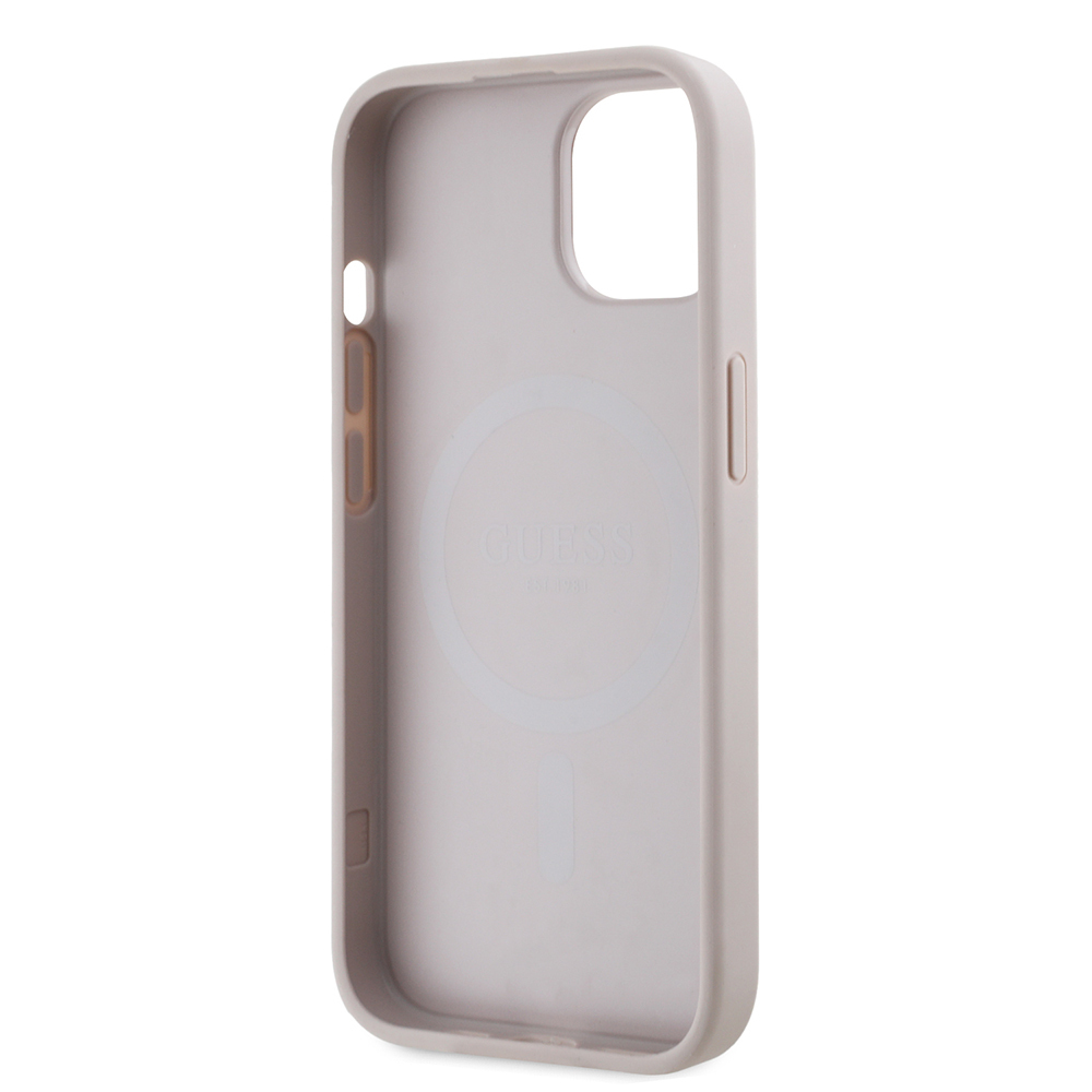 Apple iPhone 14 Case Guess Original Licensed Magsafe Charging Featured 4G Pattern Text Logo Cover - 10